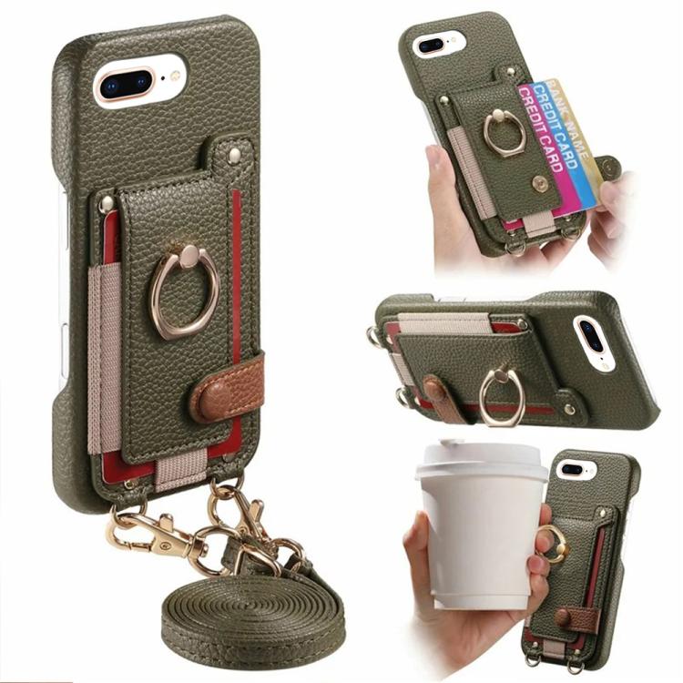 Custodia portafoglio in pelle vegana con anello per iPhone XR