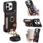 Custodia portafoglio in pelle vegana effetto litchi per iPhone 11