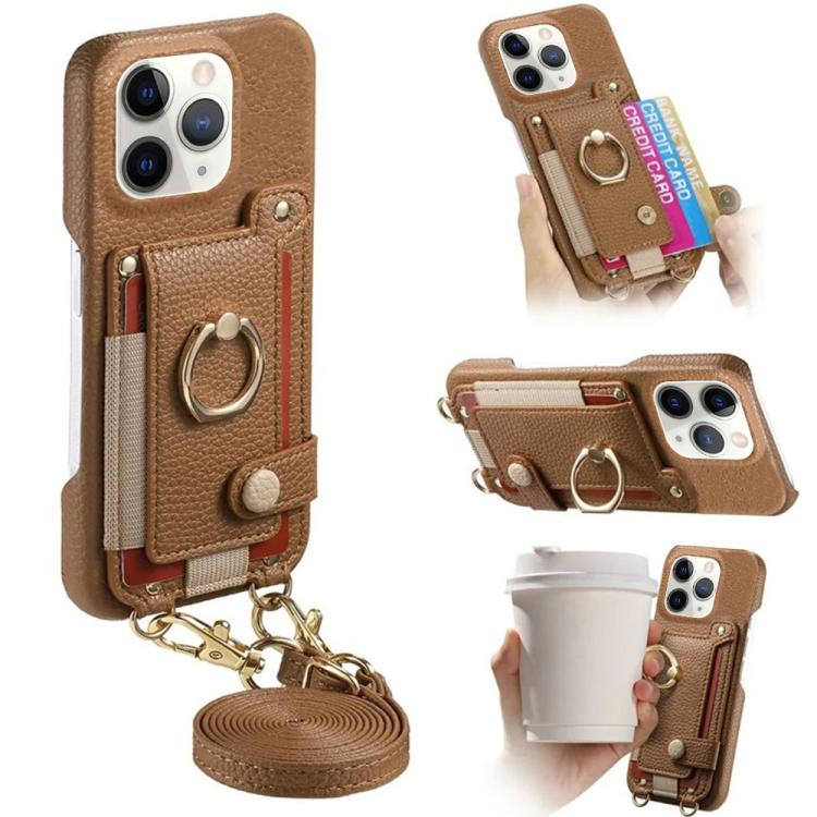 Custodia portafoglio in pelle vegana effetto litchi per iPhone 11