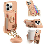 Custodia portafoglio in pelle vegana con anello per iPhone 12 Pro