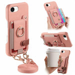 Custodia portafoglio in pelle vegana con anello per iPhone