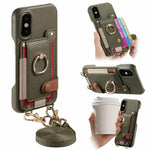 Custodia portafoglio in pelle vegana effetto litchi per iPhone 11