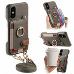 Custodia portafoglio in pelle vegana effetto litchi per iPhone 11