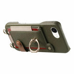 Custodia portafoglio in pelle vegana con anello per iPhone XR