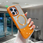Custodia magnetica con specchio e strass per iPhone 12 Pro e iPho