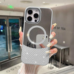 Custodia magnetica specchio con strass per iPhone 14 Pro Max