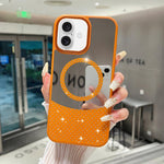 Custodia magnetica con specchio e strass per iPhone