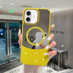 Custodia magnetica con specchio e strass per iPhone
