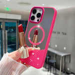 Custodia magnetica per telefono con superficie a specchio in cristallo e strass., For iPhone Air, For iPhone 16 Pro Max, For iPhone 16 Pro