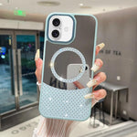 Custodia magnetica con specchio e strass per iPhone 17 Pro