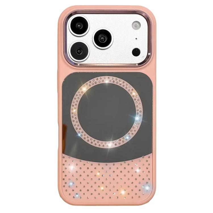 Custodia magnetica con specchio e strass per iPhone 17 Pro