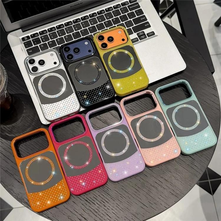 Custodia magnetica con specchio e strass per iPhone 17 Pro