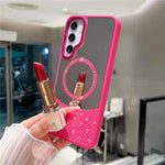 Custodia magnetica per telefono con superficie a specchio in cristallo e strass., For Samsung Galaxy A36 5G / A56 5G, For Samsung Galaxy A16 5G / 4G, For Samsung Galaxy A15 5G / 4G