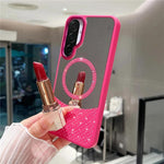 Custodia magnetica per telefono con superficie a specchio in cristallo e strass., For Samsung Galaxy A36 5G / A56 5G, For Samsung Galaxy A16 5G / 4G, For Samsung Galaxy A15 5G / 4G