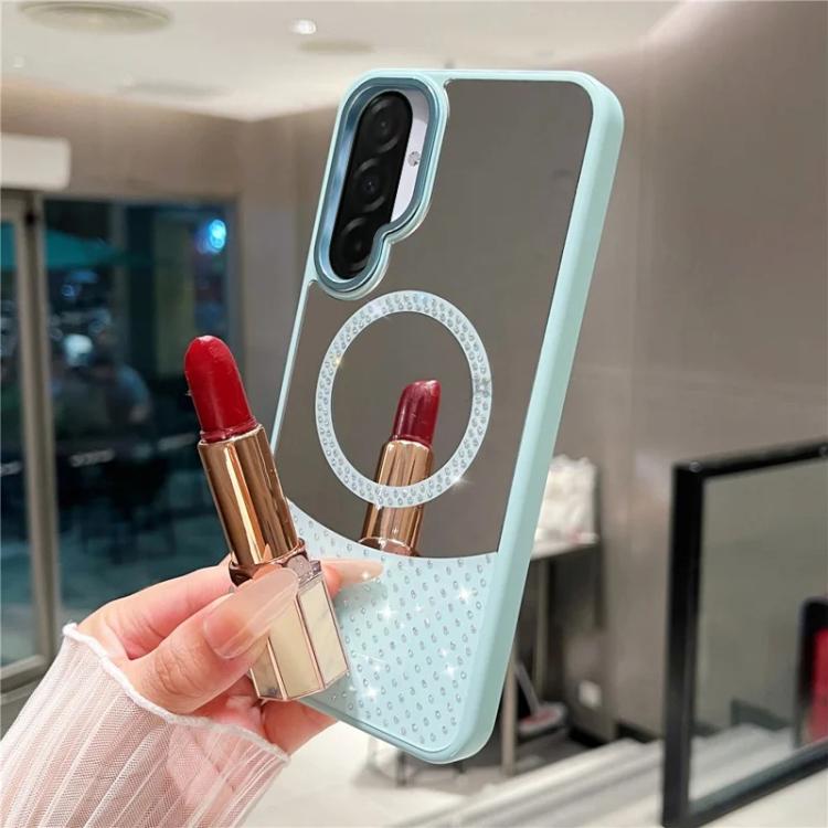 Custodia magnetica per telefono con superficie a specchio in cristallo e strass., For Samsung Galaxy A36 5G / A56 5G, For Samsung Galaxy A16 5G / 4G, For Samsung Galaxy A15 5G / 4G