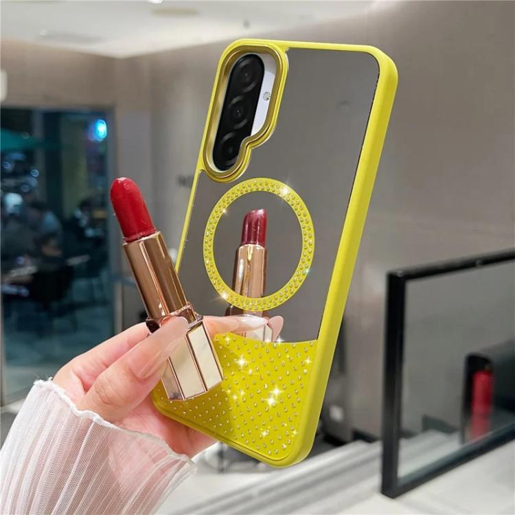 Custodia magnetica per telefono con superficie a specchio in cristallo e strass., For Samsung Galaxy A36 5G / A56 5G, For Samsung Galaxy A16 5G / 4G, For Samsung Galaxy A15 5G / 4G