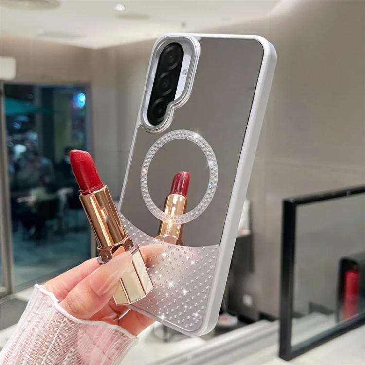 Custodia magnetica per telefono con superficie a specchio in cristallo e strass., For Samsung Galaxy A36 5G / A56 5G, For Samsung Galaxy A16 5G / 4G, For Samsung Galaxy A15 5G / 4G