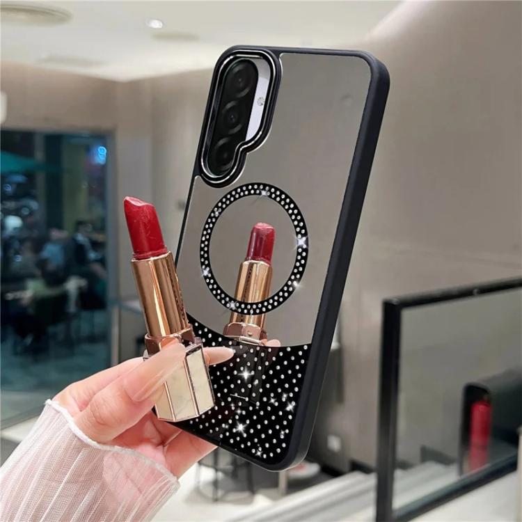 Custodia magnetica per telefono con superficie a specchio in cristallo e strass., For Samsung Galaxy A36 5G / A56 5G, For Samsung Galaxy A16 5G / 4G, For Samsung Galaxy A15 5G / 4G