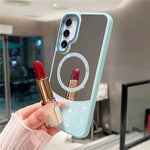 Custodia magnetica per telefono con superficie a specchio in cristallo e strass., For Samsung Galaxy S22+ 5G, For Samsung Galaxy S22 5G