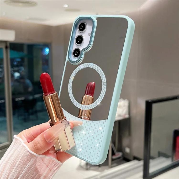 Custodia magnetica per telefono con superficie a specchio in cristallo e strass., For Samsung Galaxy S25 / S24 5G, For Samsung Galaxy S25+ / S24+ 5G, For Samsung Galaxy S25 Ultra 5G