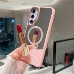 Custodia magnetica per telefono con superficie a specchio in cristallo e strass., For Samsung Galaxy S25 / S24 5G, For Samsung Galaxy S25+ / S24+ 5G, For Samsung Galaxy S25 Ultra 5G