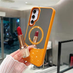 Custodia magnetica per telefono con superficie a specchio in cristallo e strass., For Samsung Galaxy S25 / S24 5G, For Samsung Galaxy S25+ / S24+ 5G, For Samsung Galaxy S25 Ultra 5G