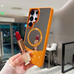 Custodia magnetica per telefono con superficie a specchio in cristallo e strass., For Samsung Galaxy S25 / S24 5G, For Samsung Galaxy S25+ / S24+ 5G, For Samsung Galaxy S25 Ultra 5G