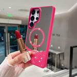 Custodia magnetica per telefono con superficie a specchio in cristallo e strass., For Samsung Galaxy S25 / S24 5G, For Samsung Galaxy S25+ / S24+ 5G, For Samsung Galaxy S25 Ultra 5G