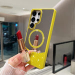 Custodia magnetica per telefono con superficie a specchio in cristallo e strass., For Samsung Galaxy S25 / S24 5G, For Samsung Galaxy S25+ / S24+ 5G, For Samsung Galaxy S25 Ultra 5G