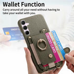 Portafoglio ad anello con texture litchi in pelle vegana + custodia per telefono in PC con tracolla, For Samsung Galaxy A24 5G / 4G, For Samsung Galaxy A14 5G / 4G, For Samsung Galaxy A34 5G