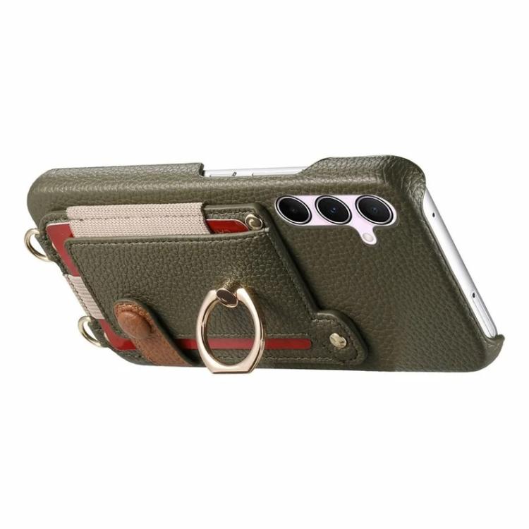 Portafoglio ad anello con texture litchi in pelle vegana + custodia per telefono in PC con tracolla, For Samsung Galaxy A36 5G, For Samsung Galaxy A16 5G / 4G, For Samsung Galaxy A25 5G / 4G