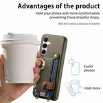 Portafoglio ad anello con texture litchi in pelle vegana + custodia per telefono in PC con tracolla, For Samsung Galaxy A57 5G, For Samsung Galaxy A56 5G, For Samsung Galaxy A26 5G