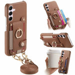 Portafoglio ad anello con texture litchi in pelle vegana + custodia per telefono in PC con tracolla, For Samsung Galaxy A57 5G, For Samsung Galaxy A56 5G, For Samsung Galaxy A26 5G