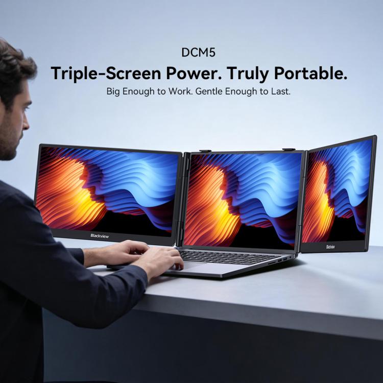 Blackview DCM5 14 inch Dual Monitor Portable Laptop Screen Extender with Speaker, DCM5
