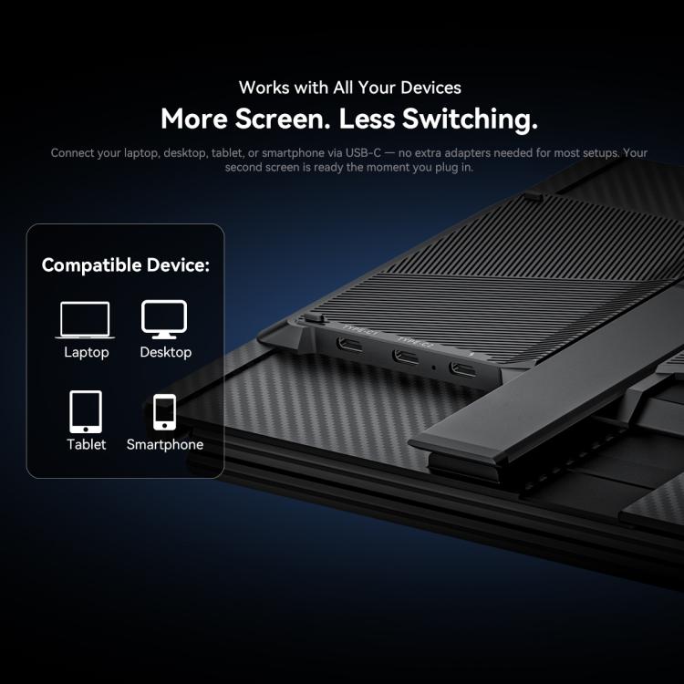 Blackview DCM5 14 inch Dual Monitor Portable Laptop Screen Extender with Speaker, DCM5