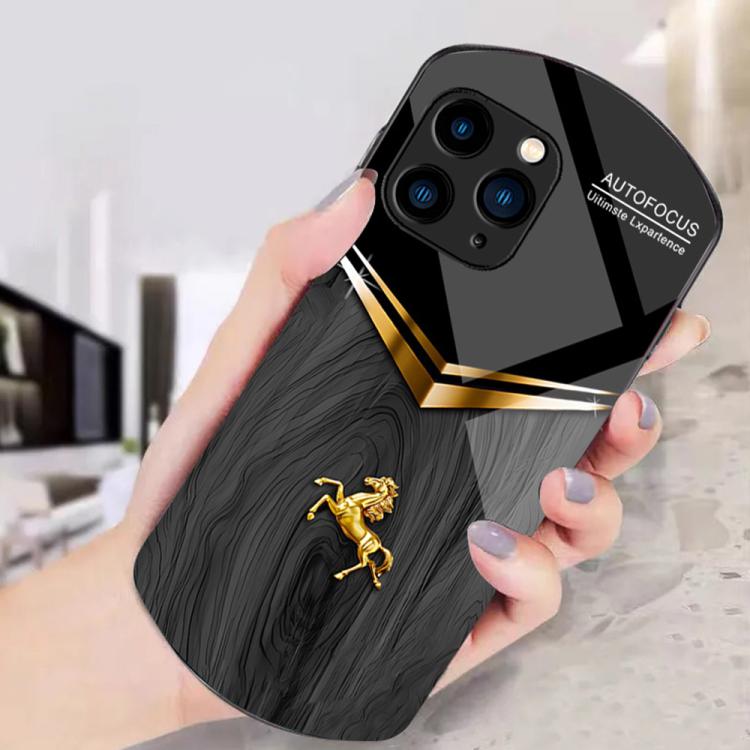Custodia TPU PC vetro temperato effetto legno per iPhone 6/7/8 Pl