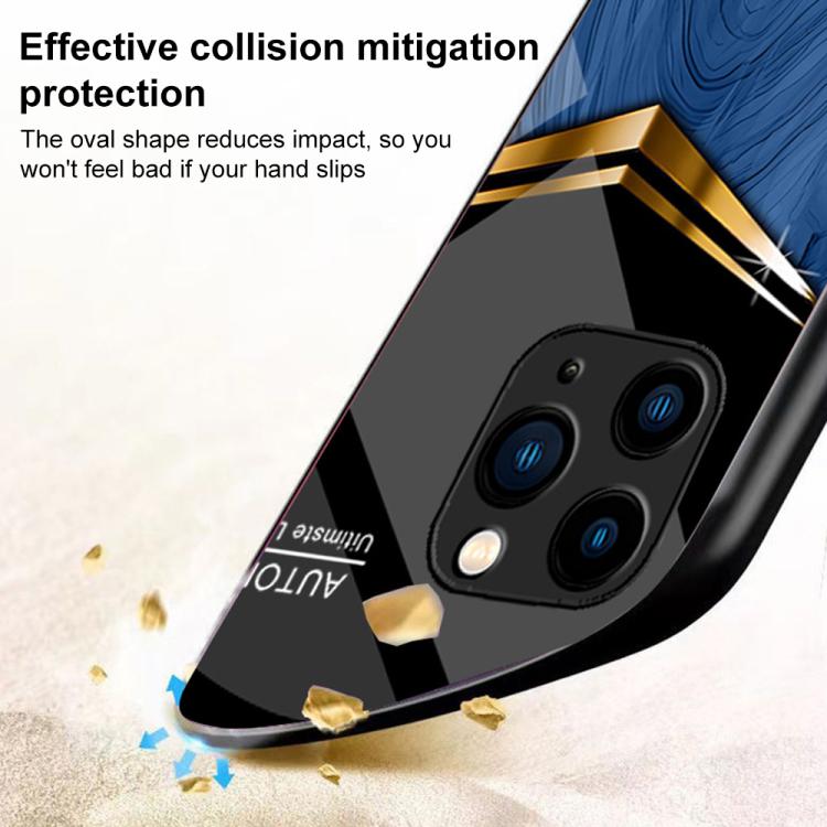 Custodia TPU PC vetro temperato effetto legno per iPhone 6/7/8 Pl