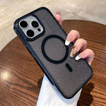 Custodia trasparente glitter magnetica per iPhone 12 e 13