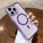 Custodia trasparente con glitter e magnetica per iPhone