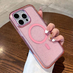 Custodia trasparente con glitter e magnetica per iPhone