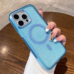 Custodia trasparente con glitter e magnetica per iPhone