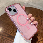 Custodia trasparente glitter magnetica per iPhone 15 e 14 Plus