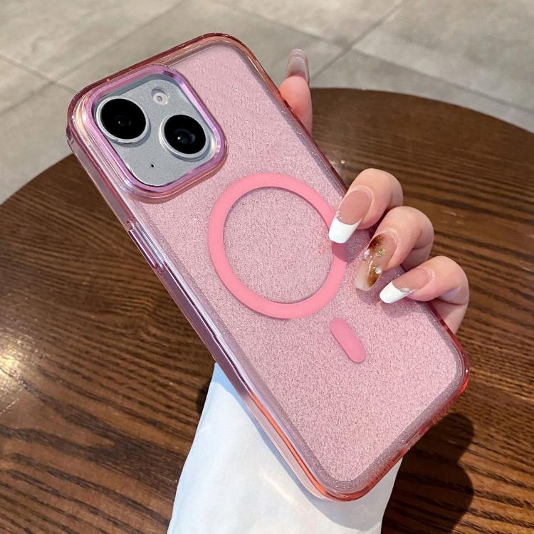 Custodia trasparente glitter magnetica per iPhone 15 e 14 Plus