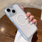 Custodia trasparente glitter magnetica per iPhone 15 e 14 Plus