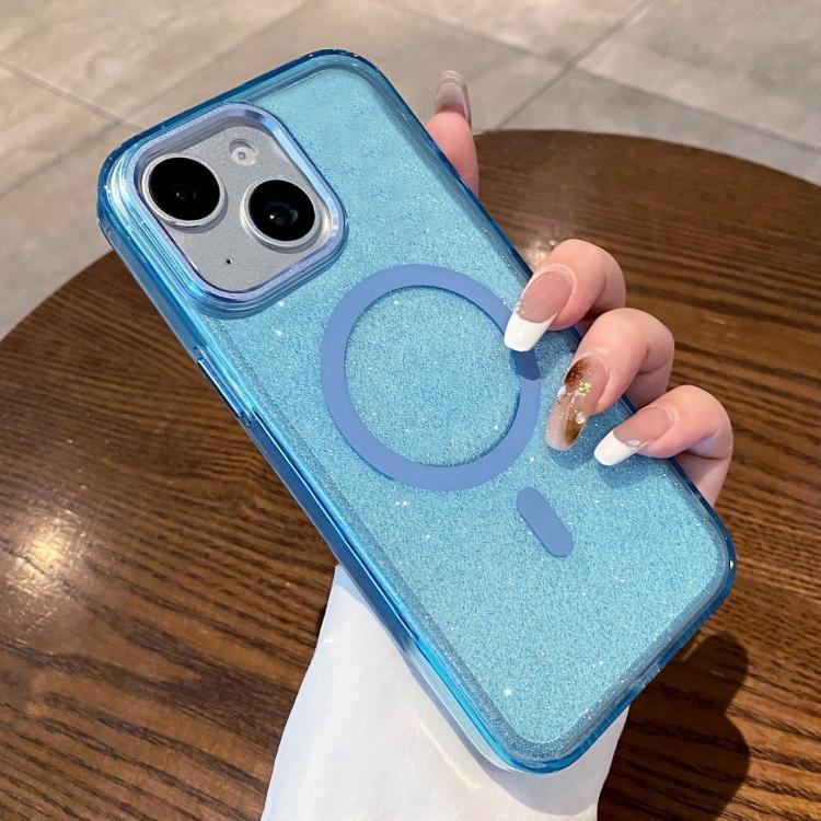 Custodia trasparente glitter magnetica per iPhone 15 e 14 Plus