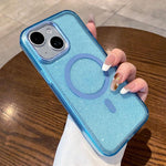 Custodia trasparente glitter magnetica per iPhone 15 e 14 Plus