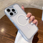 Custodia trasparente glitter magnetica per iPhone 16
