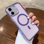 Custodia trasparente glitter magnetica per iPhone 16