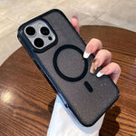 Custodia trasparente glitter magnetica per iPhone 16