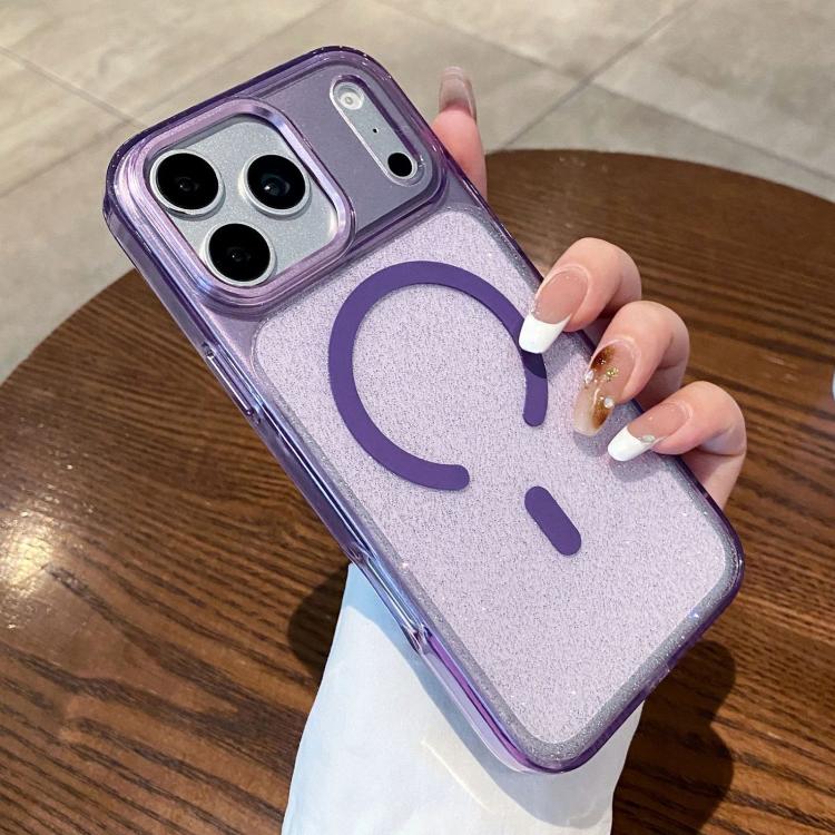 Custodia trasparente glitter magnetica per iPhone 17 e 16